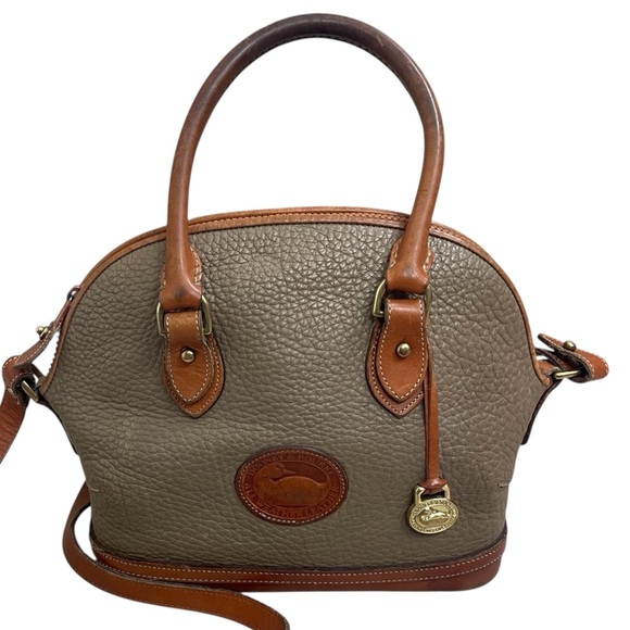 Dooney & Bourke handbag in leather‎ Crossbody Satchel Purse Zip Tote Top Zip VTG - Picture 1 of 16